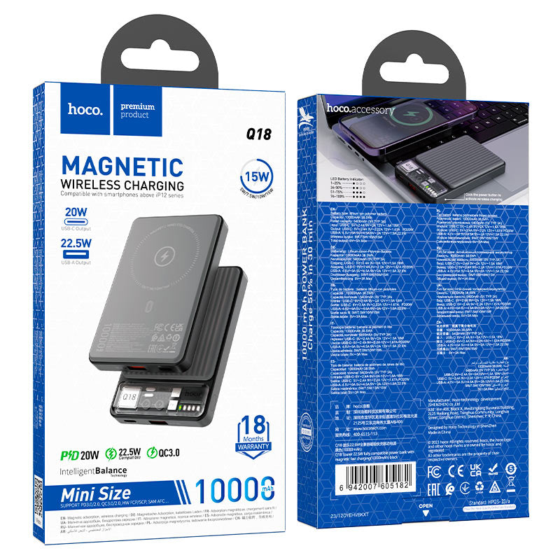 Hoco Magnetic Wireless Charging -Q18 10,000mAh